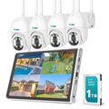 10-inch Monitor H.265 Automatic Body Tracking Outdoor Security Camera System Monitors P2P Wireless Wifi Camera Nvr Cctv Kit 4ch