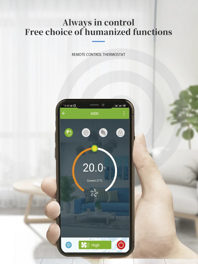2026 Newest WiFi Digital Thermostat for HVAC Fan Coil Unit 10K NTC Sensor Hospital Use 2 Pipe 4Pipe Graphic Tuya Alexa Voice