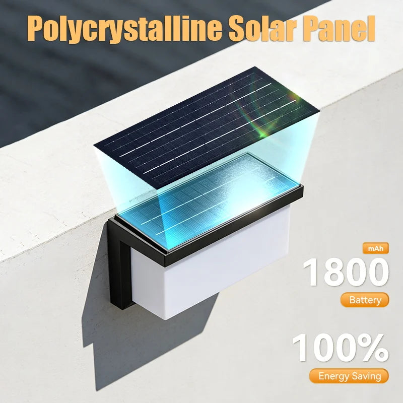 Intelligent Solar Powered Wall Lamp Ip65 Waterproof 4 Color Remote Control Garden Decoration Lamp Entrance Courtyard Lighting