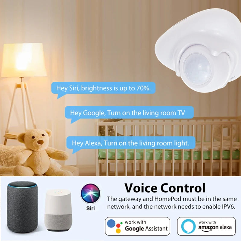 Tuya Human Presence Motion Sensor Matter Thread USB PIR Motion Sensor Smart PIR Sensor Human Body Infrared Motion Detector