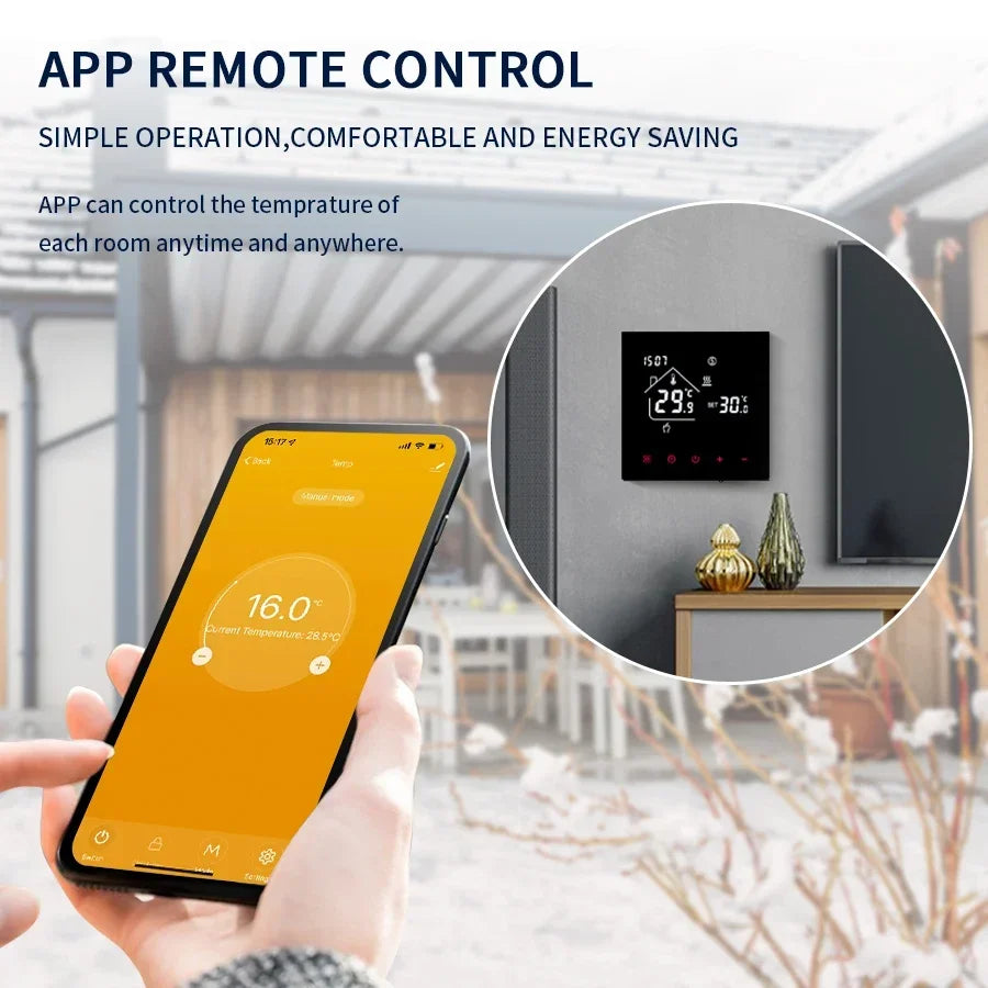 Tuya WiFi Smart Thermostat LCD Display Touch Screen Electric Floor Heating Water/Gas Boiler Thermostat Work With Alexa Alice